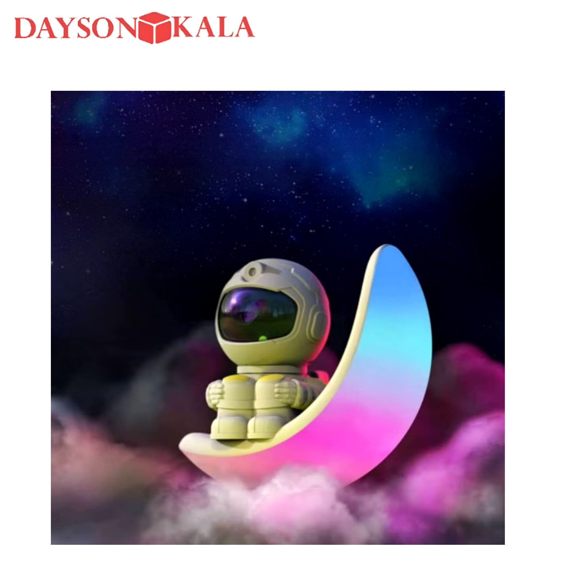 چراغ خواب پروژکتور آدم فضانورد نشسته روی ماه