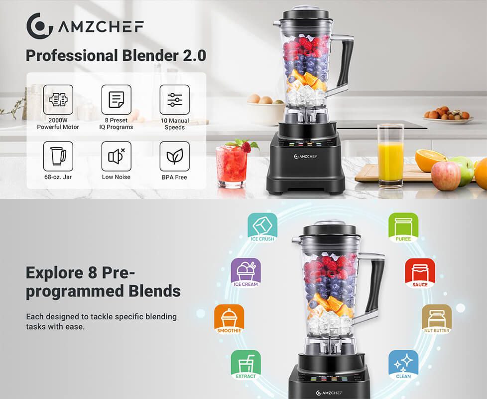 مخلوط کن فوق حرفه‌ای AMZACHEF XL-05