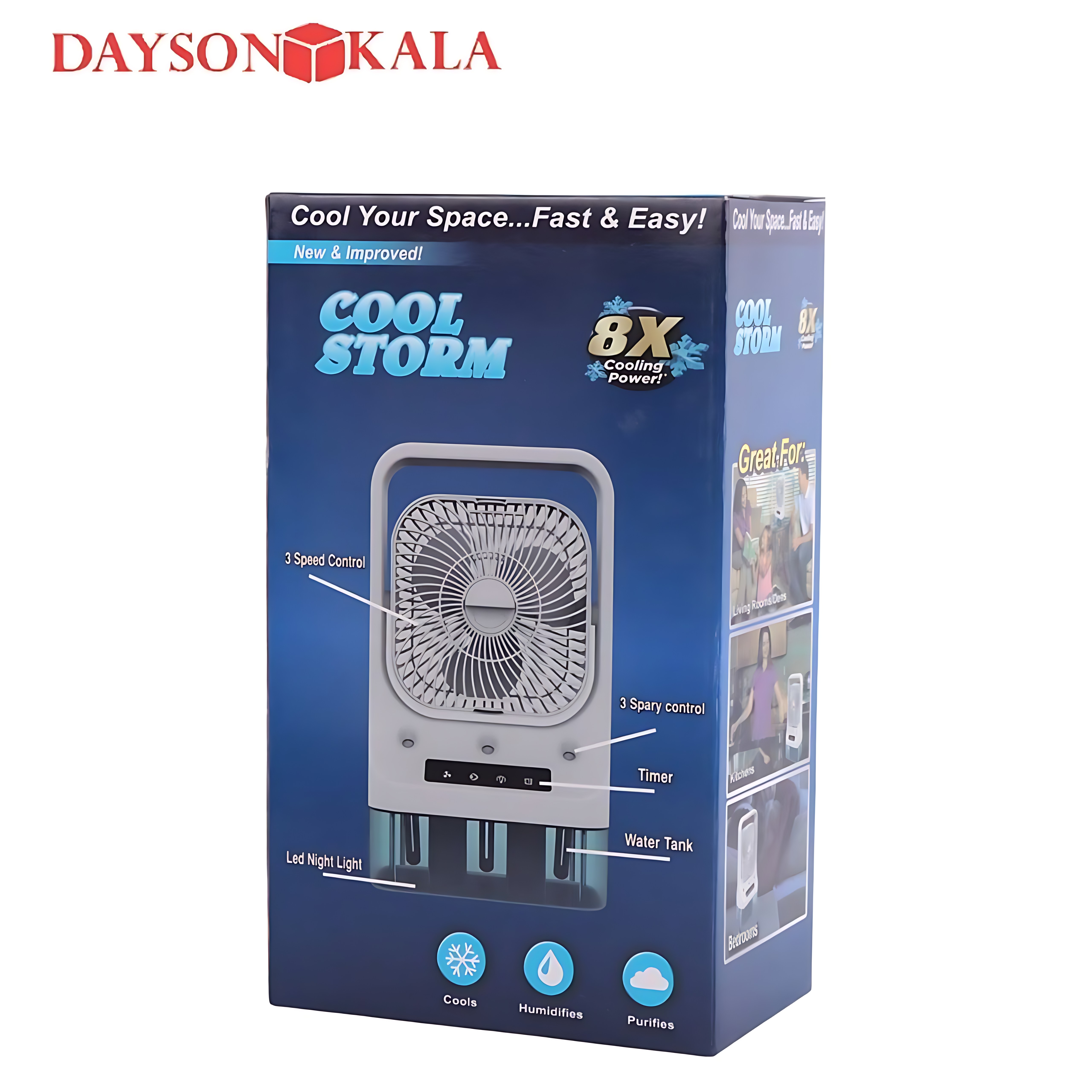 پنکه رومیزی رطوبت‌ساز کول‌استورم (Cool Storm) مدل 2in1