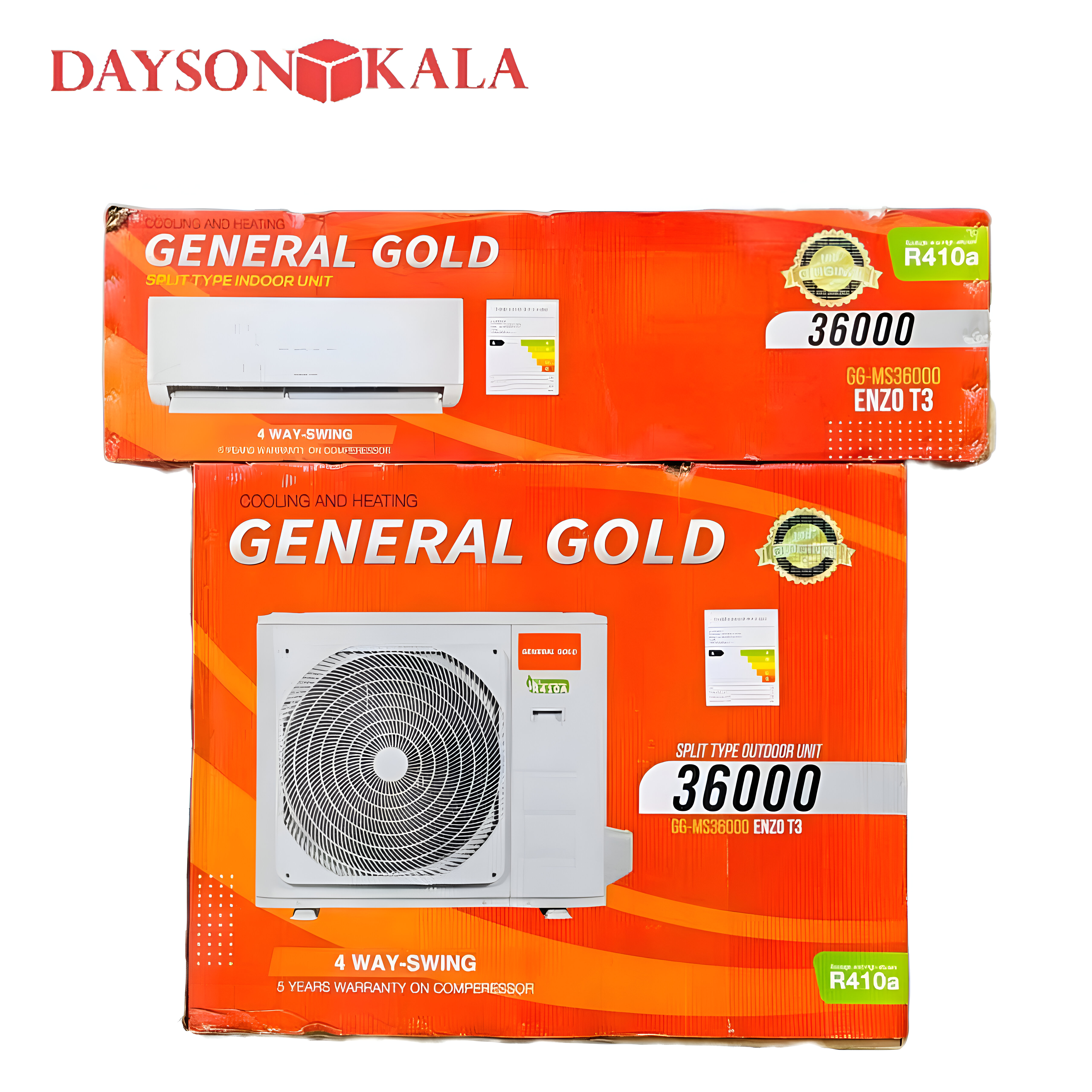 کولر گازی جنرال گلد ۳۶۰۰۰ انزو (T3)، گاز R410a مدل GG-MF36000 ENZO