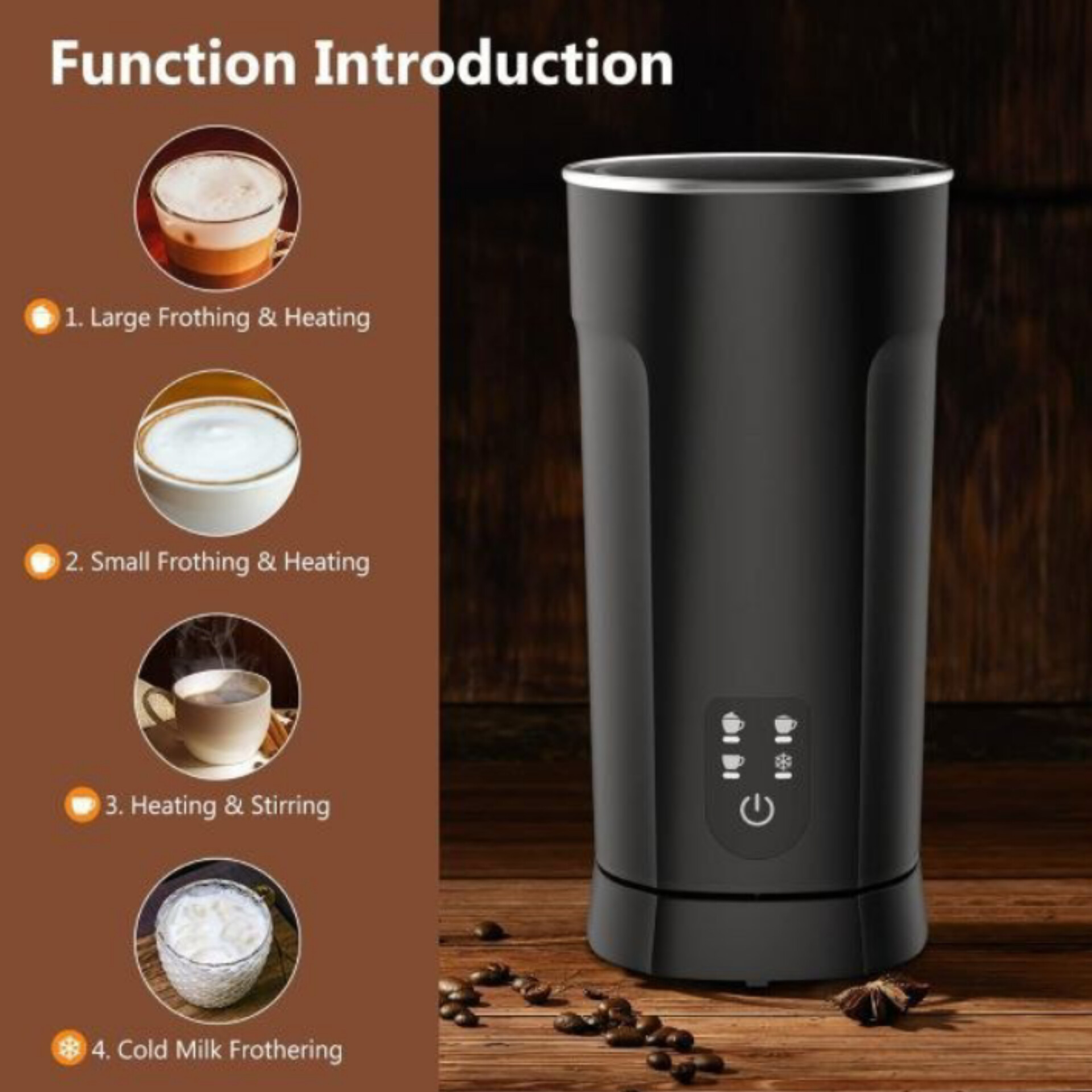 کف ساز و فوم ساز شیر اتوماتیک 4 کاره UNDREEM