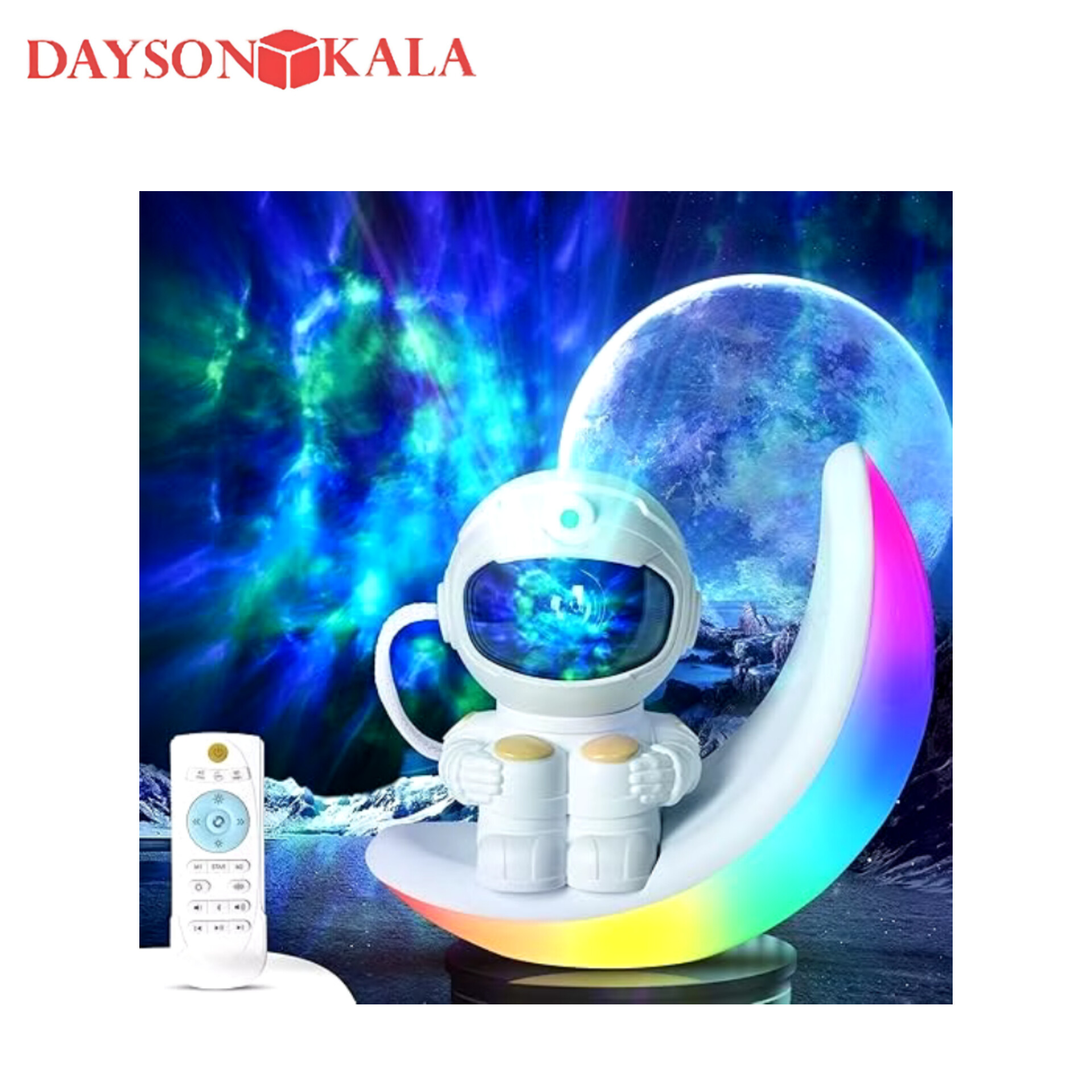 چراغ خواب پروژکتور آدم فضانورد نشسته روی ماه